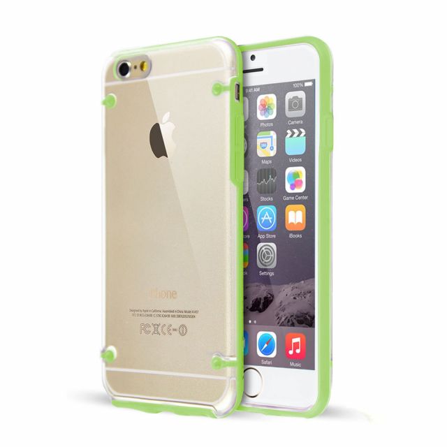 Clear Hard Back Silicone TPU Bumper Cover Case for iPhone 6 Green