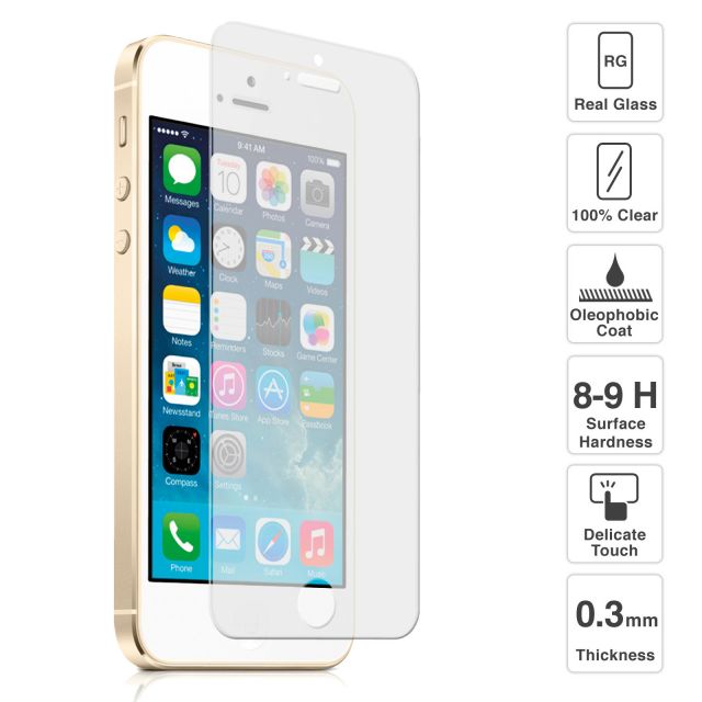 Premium Quality Tempered Glass Screen Protector for iPhone 5 5S 5C SE