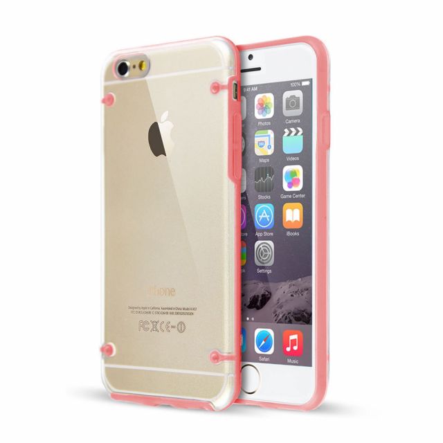 Clear Hard Back Silicone TPU Bumper Cover Case for iPhone 6 Pink